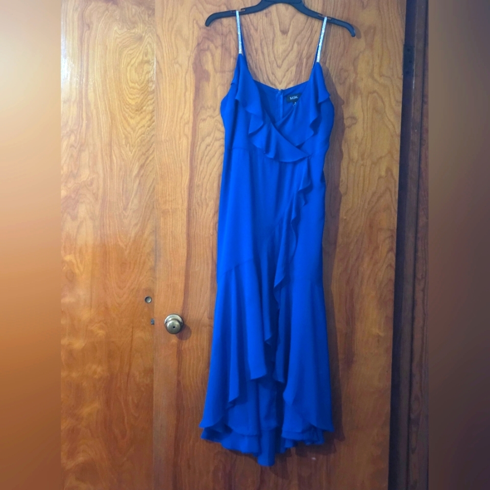 MSK Royal Blue Maxi Skirt with Ruffles